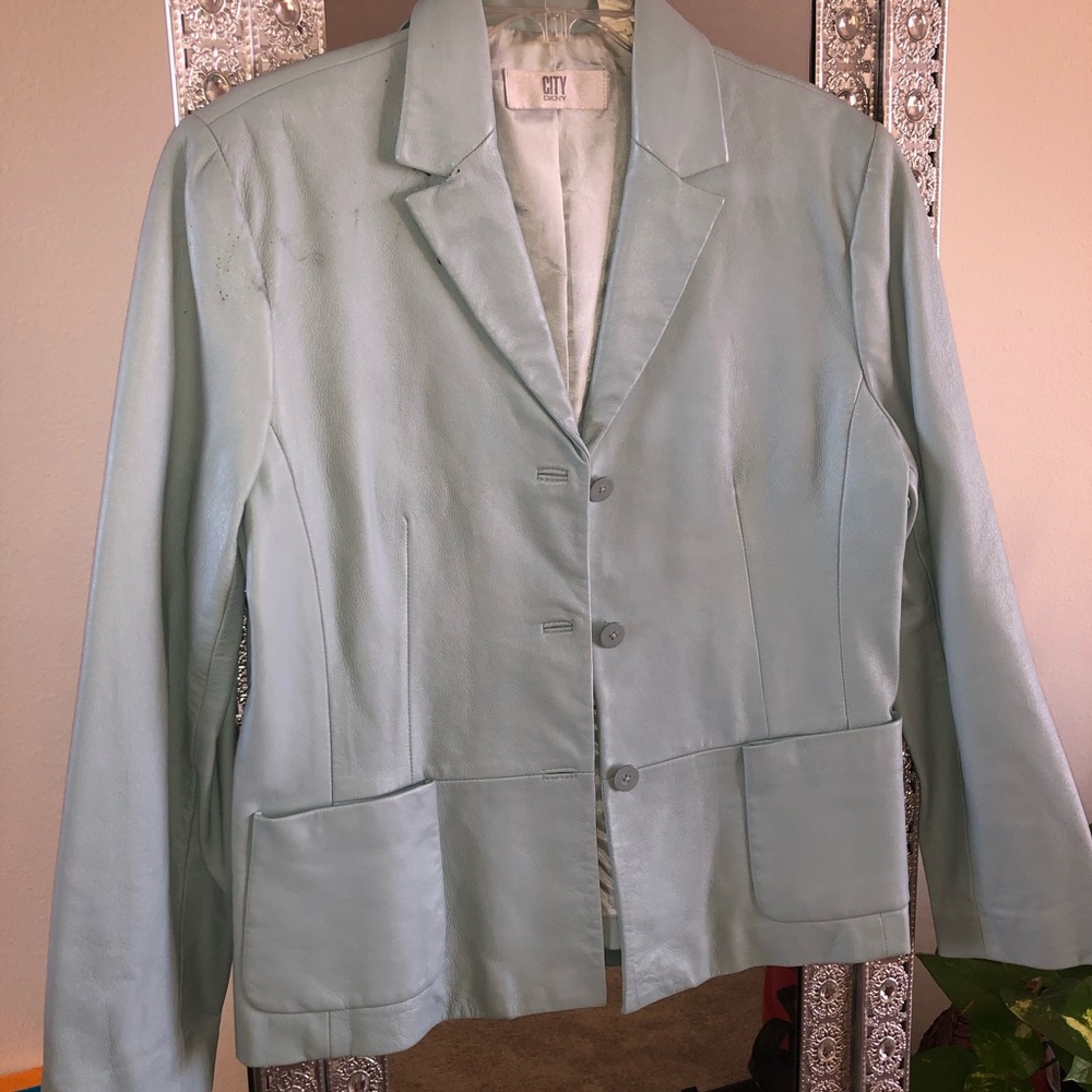 Soft leather blazer